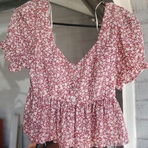 Floral Pink/Red Blouse